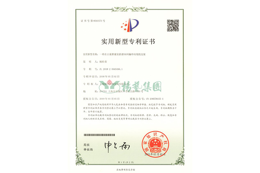 实用新型专利：一种在古墓葬墓室斜撑木纠偏中